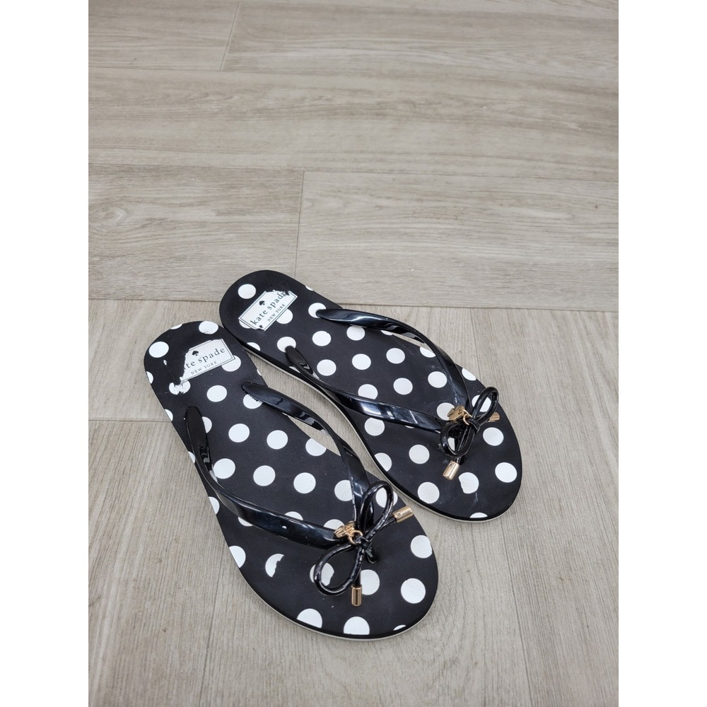 Kate Spade Rubber Polka Dot Flip Flops Size 7 M